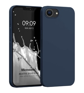 Microsonic Matte Silicone Apple iPhone 16e Kılıf Lacivert (Lacivert)