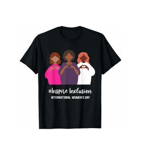 8 Mart Dünya Kadınlar Günü Baskılı Oversize Bisiklet Yaka T-shirt - Siyah