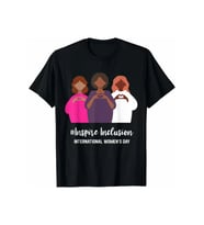 8 Mart Dünya Kadınlar Günü Baskılı Oversize Bisiklet Yaka T-shirt - Siyah