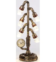 WISE Veronese Serisi-WISE STEAMPUNK ISIKLI SAAT-43*13,5*13,5 CM.
