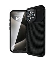 Apple İphone 16 Pro Kılıf Auto Focus Karbon Kapak - Siyah