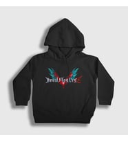 Presmono Unisex Çocuk Siyah Logo Dante Devil My Cry Kapüşonlu Sweatshirt 532882tt