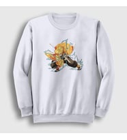 Presmono Unisex Beyaz Zenitsu Anime Demon Slayer Kimetsu No Yaiba Sweatshirt 309182tt