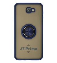 Durukar® Samsung Galaxy J7 Prime Kılıf Montreal Yüzüklü Silikon Kapak - Lacivert