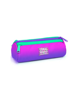 Coral High Kids Pembe Mor Renk Geçişli Üç Bölmeli Kalem Çantası 22062