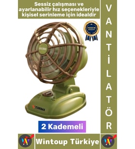 #Vantilatör Sessiz Çalışma Yoğun Üflemeli Retro Model 2 Kademeli Şarjlı Mini Masa Üstü Vantilatör