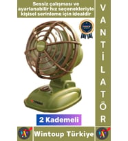 #Vantilatör Sessiz Çalışma Yoğun Üflemeli Retro Model 2 Kademeli Şarjlı Mini Masa Üstü Vantilatör