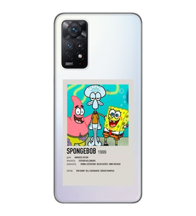 Redmi Note 11 Pro Uyumlu Sunger Bob Minimalist Poster Desenli Şeffaf Telefon Kılıfı