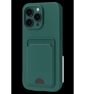 iPhone 16 Pro Kılıf Kelvin Kartvizitli Silikon - Koyu Yeşil
