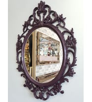 Ayna Denizi Vintage Purple Taç Model Mor Renk Dekoratif Ayna