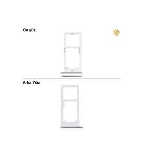 Samsung Galaxy A51 Sim İç Yuvası Çiftli ile Uyumlu Beyaz Çiftli sim yuvası ikili sim tepsisi çiftli sim aparatı dual sim çekmecesi