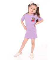 Toontoy Kız Bebek Nakışlı Elbise (Lila)