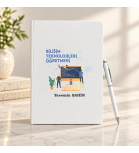 Bilişim - Bilgisayar Öğretmeni Öğretmenler Günü Hediyesi İsim Baskılı Defter Kalem Seti