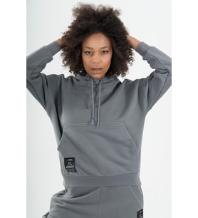 Maraton Comfort Kadın Kapüşonlu Antrasit Sweatshirt