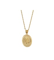 Allah Lafzı Gold Altın Kaplama Oval Kadın Kolye (Gümüş)
