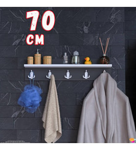 Modilayn Kedi Serisi 5’li Banyo Askısı Seti 66,4x18 cm 15 Kancalı Raflı Düzenleyici Yer Tasarrufu.