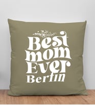 BK Gift Kişiye Özel İsimli Anneler Günü Tasarımlı Haki Kırlent Yastık, Anneye Hediye, Ev Dekorasyonu, Anneler Günü Hediyesi-1