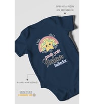 Panik Yok Halam Halleder Baskılı Bebek Zıbını – Çıtçıtlı Body 8 Renk  %100 Pamuk Kısa Kol (Lacivert)