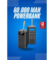 Powerbank Yüksek Kapasiteli 60.000 Mah Hızlı Şarj Şarj Özellikli Batarya
