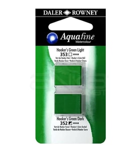 Daler Rowney Aquafine Sulu Boya Tablet 2li Hookers Green Light-Hokkers Green Dark