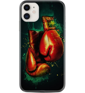 Apple iPhone 11 12 13 Mini Kılıf Desemli Silikon Boks Eldiveni 1763