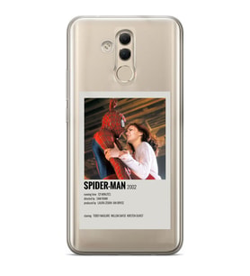 Huawei Mate 20 Lite Uyumlu Spider Man Minimalist Poster Desenli Şeffaf Telefon Kılıfı