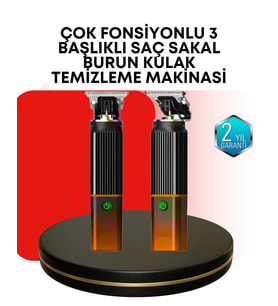 Erkekler İçin Şarjlı 3 ü 1 Arada Trimmer Seti - Güçlü Motor, Sessiz Çalışma