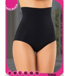 Siyah Yüksek Bel Lazer Kesim Toparlayıcı Korse Külot – Dikişsiz Şekillendirici S-3XL 5006