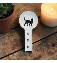 Kedi desenli el yapımı porselen kaşıklık