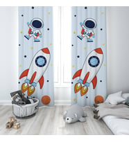 Çocuk Odası Dijital Baskılı 135x260cm Tek Kanat Fon Perde Model 00112