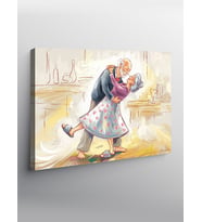 Kanvas Tablo Dans Eden Yaşlı Çift