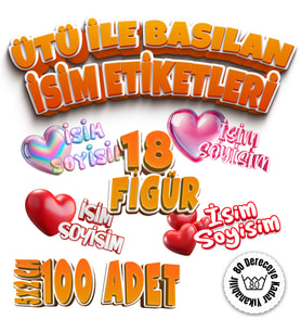 Kıyafet Etiketi - Okul Kıyafet Kumaş Etiketi Kreş Anaokulu İlkokul Kıyafet Kumaş Etiketi Set15
