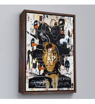 Çerçeveli Jean Michel Basquiat'ın Kendi Portresi Kanvas Tablo (Siyah)