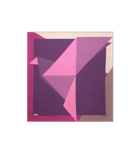 Bursa İpek Mor Pembe Geometrik Desen Twill İpek Eşarp