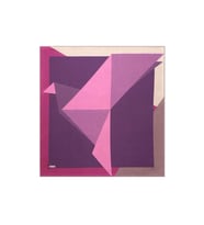 Bursa İpek Mor Pembe Geometrik Desen Twill İpek Eşarp