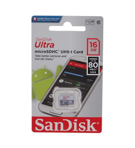 16GB MicroSD SANDISK Ultra SDSQUNS-016G-GN3MN Class10 Hafıza Kartı 80mb/sn