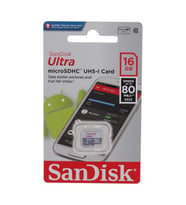 16GB MicroSD SANDISK Ultra SDSQUNS-016G-GN3MN Class10 Hafıza Kartı 80mb/sn