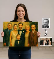 BK Gift Kişiye Özel Kaybettiklerimizi Anma Kanvas Tablo, Vefat Eden Kişiyi Fotoğrafa Ekleme, Yağlı Boya Efektli Hatıra Tablosu, Sevdiklerimize Anı Hediyesi