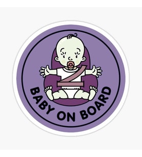 Uyarı Arabada Bebek Var Sticker oto Etiket 18cm MD20