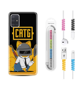Samsung a71 A72 A73 A7 A9 2018 C7 C9 Kılıf Kablo Koruma Spiral Silikon Cat G 1677