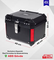Motosiklet Arka Çanta Karbon Desen Aliminyum Pro-X 45 Litre Motor Çantası