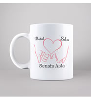 Kız Arkadaş ( Sensiz Asla ) Tasarımlı Kupa Kişiye Özel