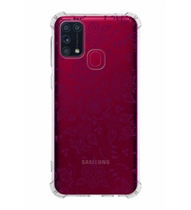 Samsung Galaxy M31  Köşe Korumalı Antişok Kapak Nostalji Desen Tasarımlı Şeffaf  Kılıf