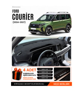 FORD COURİER (2024-2027) Uyumlu Torpido Örtüsü Torpido Kılıfı - Siyah
