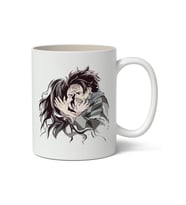 Kişiye Özel Demon Slayer Anime Temalı Baskılı Kupa Bardak - Sevgiliye Arkadaşa Hediye (Beyaz)