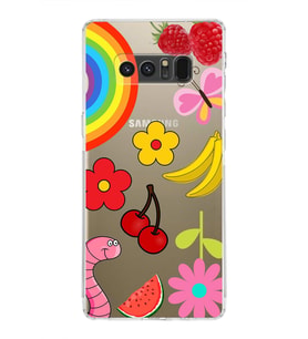 PrintiFy Samsung Galaxy Note 8 ile Uyumlu Water Color 5  Kamera Korumalı Şeffaf  Kılıf