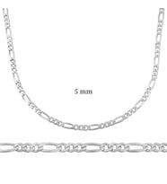 5 mm Gümüş Figaro Zincir - 140 mikron