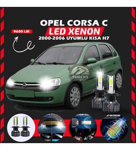 Opel Corsa C 2000-2006 Kısa Far Uyumlu Şimşek Etkili Led Xenon Pro Series H7