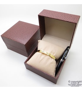 Kişiye Özel Gold Kelepçe Bileklik + İsme Özel Mini Cep Kalemi - Hediyelik Kutulu Set (Karışık)