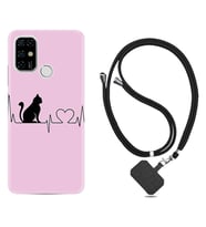 Casper E30 F20 X20 Kılıf Boyun Askılı Silikon Pink Cat Heart 1303